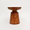 Decorative Iron Round Side Table With Natural Wood Finish – Sturdy, Rustic Seating for Home or Office Décor-17X17X15"